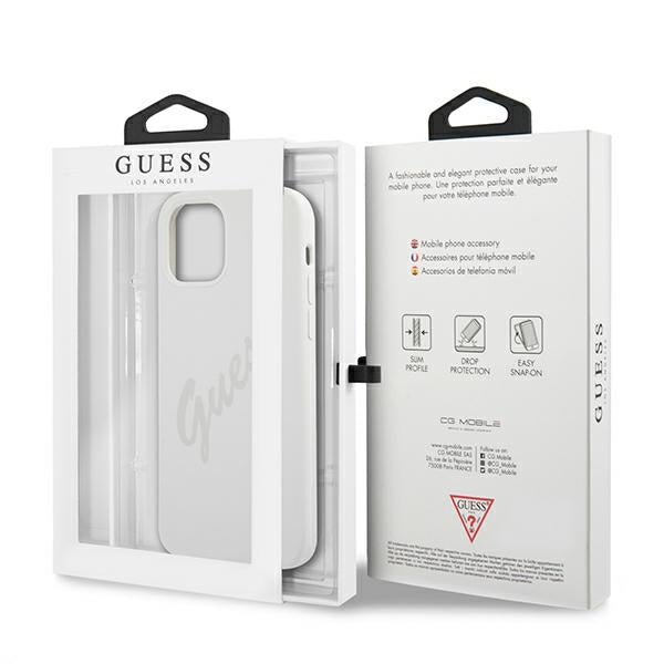 Guess silikoninis dėklas iPhone 12 Pro Max – kreminis -- iPhone 12 Pro Max