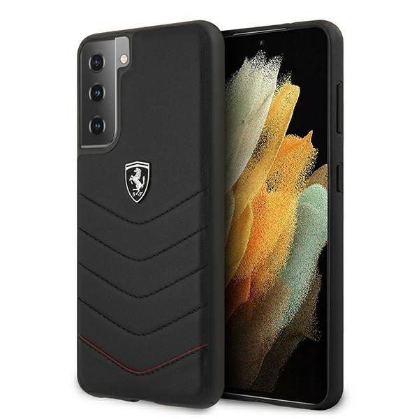 Ferrari Off Track Quilted dėklas Galaxy S21+ – juodas -- Samsung Galaxy S21+