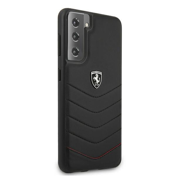 Ferrari Off Track Quilted dėklas Galaxy S21+ – juodas -- Samsung Galaxy S21+