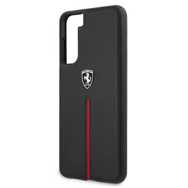 Ferrari dėklas Samsung Galaxy S21 – juodas, odinis -- Samsung Galaxy S21