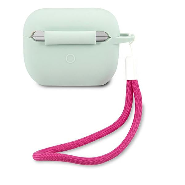Guess silikoninis dėklas AirPods Pro – mėlyna/fuksija