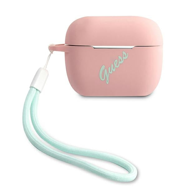 Guess silikoninis dėklas AirPods Pro – rožinė/žalia -- AirPods Pro