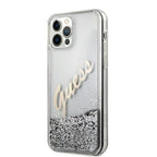 Guess blizgantis dėklas iPhone 12 Pro Max – sidabrinis -- iPhone 12 Pro Max