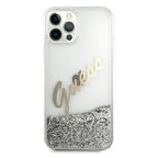 Guess blizgantis dėklas iPhone 12 Pro Max – sidabrinis -- iPhone 12 Pro Max