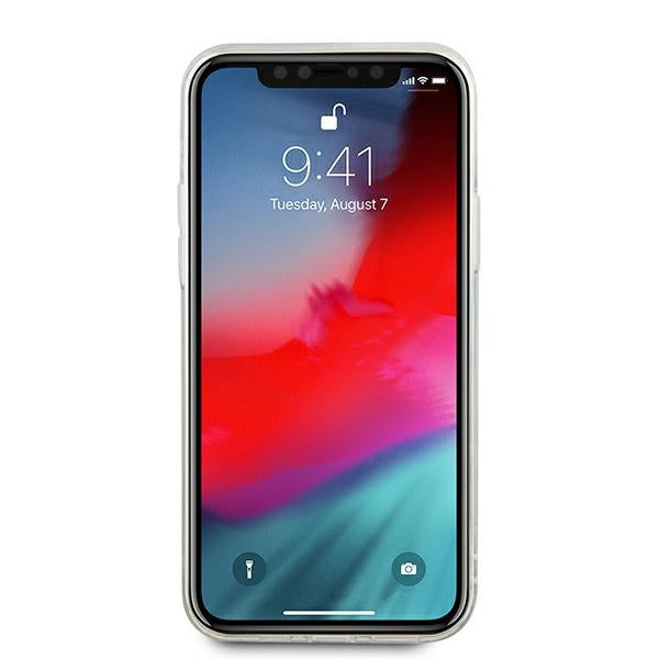 Guess blizgantis dėklas iPhone 12 Pro Max – sidabrinis -- iPhone 12 Pro Max