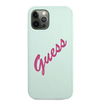 Guess silikoninis dėklas iPhone 12 Pro Max – fuksija/mėlyna -- iPhone 12 Pro Max
