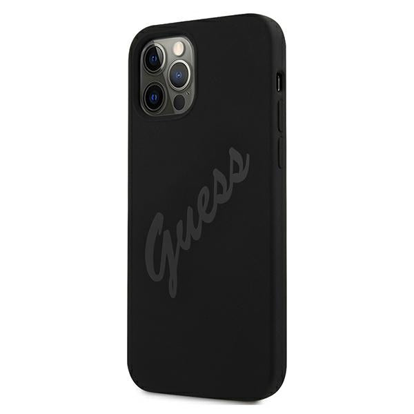 Guess silikoninis dėklas iPhone 12 Pro Max – juodas -- iPhone 12 Pro Max