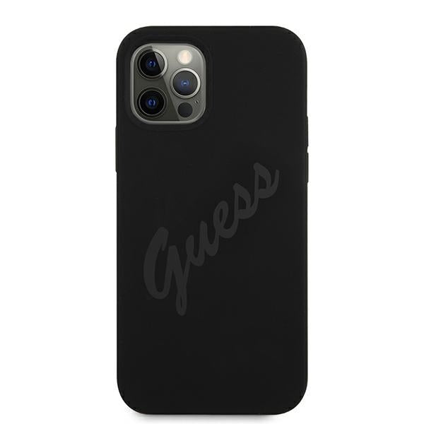 Guess silikoninis dėklas iPhone 12 Pro Max – juodas -- iPhone 12 Pro Max