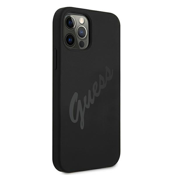 Guess silikoninis dėklas iPhone 12 Pro Max – juodas -- iPhone 12 Pro Max