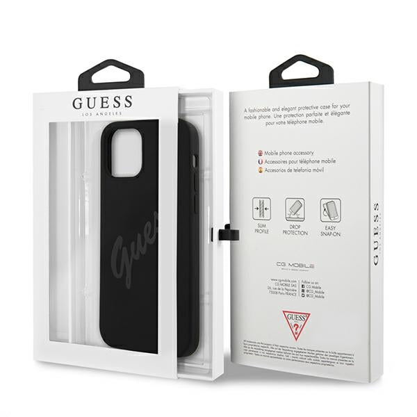 Guess silikoninis dėklas iPhone 12 Pro Max – juodas -- iPhone 12 Pro Max