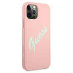 Guess silikoninis dėklas iPhone 12 Pro Max – rožinis/žalias -- iPhone 12 Pro Max