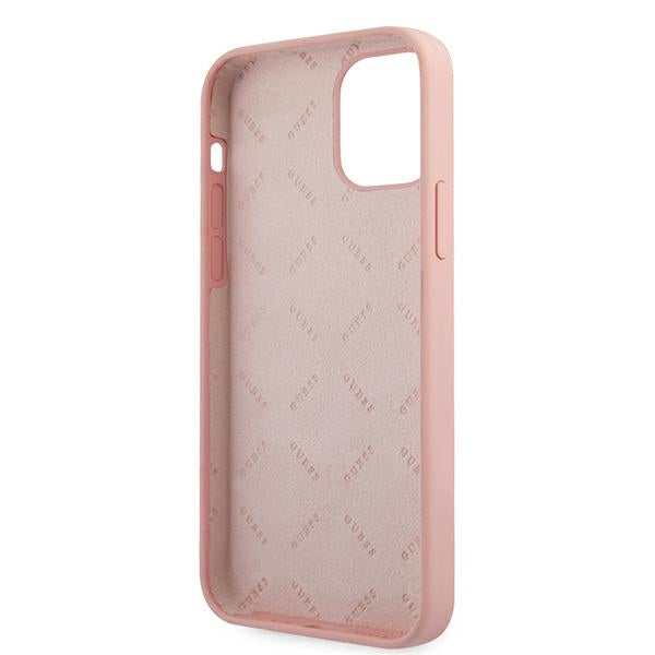 Guess silikoninis dėklas iPhone 12 Pro Max – rožinis/žalias -- iPhone 12 Pro Max