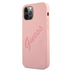 Guess silikoninis dėklas iPhone 12 Pro Max – rožinis -- iPhone 12 Pro Max