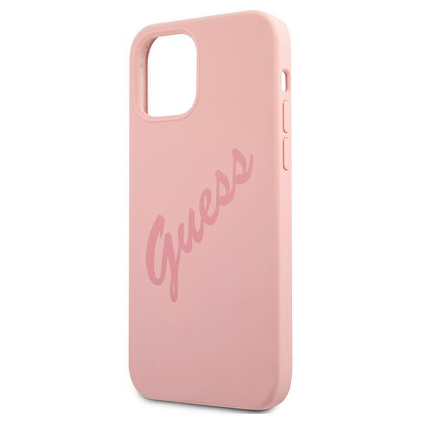 Guess silikoninis dėklas iPhone 12 Pro Max – rožinis -- iPhone 12 Pro Max