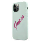 Guess silikoninis dėklas iPhone 12/12 Pro – fuksija/mėlyna -- iPhone 12