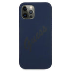 Guess silikoninis dėklas iPhone 12/12 Pro – mėlynas -- iPhone 12