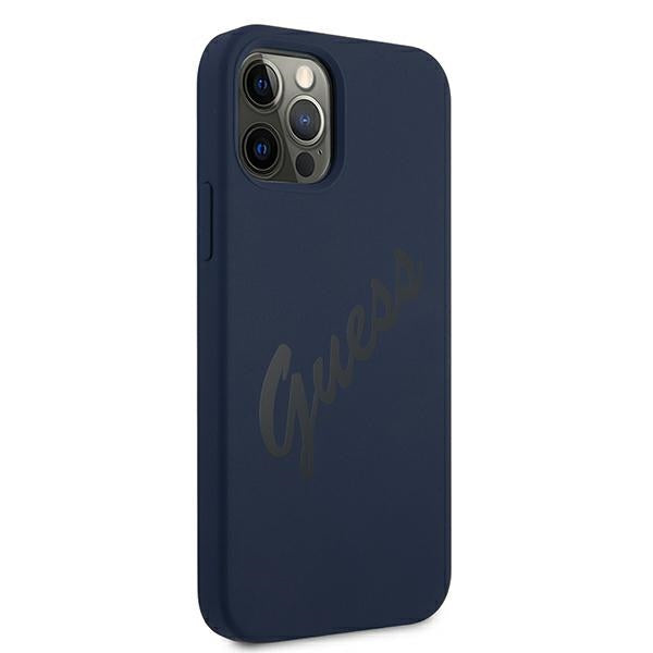 Guess silikoninis dėklas iPhone 12/12 Pro – mėlynas -- iPhone 12