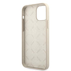 Guess silikoninis dėklas iPhone 12 / 12 Pro – pilkai rožinis -- iPhone 12