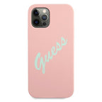 Guess silikoninis dėklas iPhone 12/12 Pro – rožinė/žalia -- iPhone 12