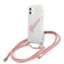 Guess dėklas iPhone 12 mini – skaidrus/rožinis -- iPhone 12 Mini