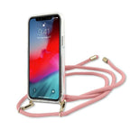Guess dėklas iPhone 12 mini – skaidrus/rožinis -- iPhone 12 Mini