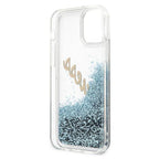 Guess dėklas iPhone 12 mini – mėlynas, su blizgučiais -- iPhone 12 Mini