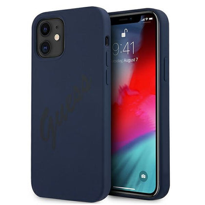 Guess silikoninis dėklas iPhone 12 mini – mėlynas -- iPhone 12 Mini