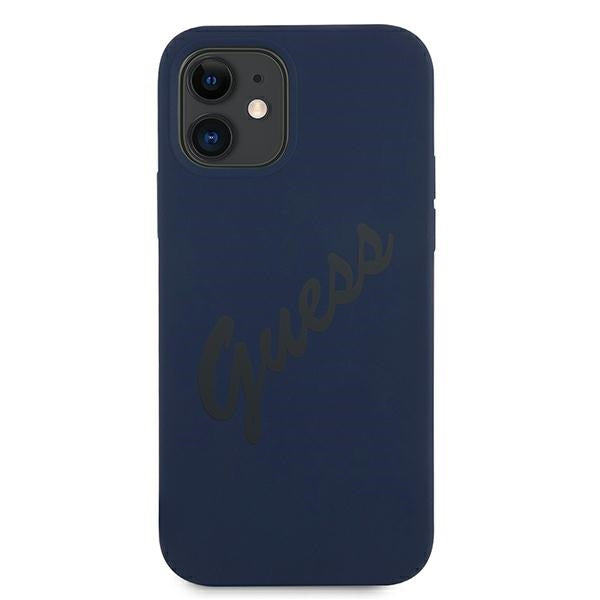 Guess silikoninis dėklas iPhone 12 mini – mėlynas -- iPhone 12 Mini