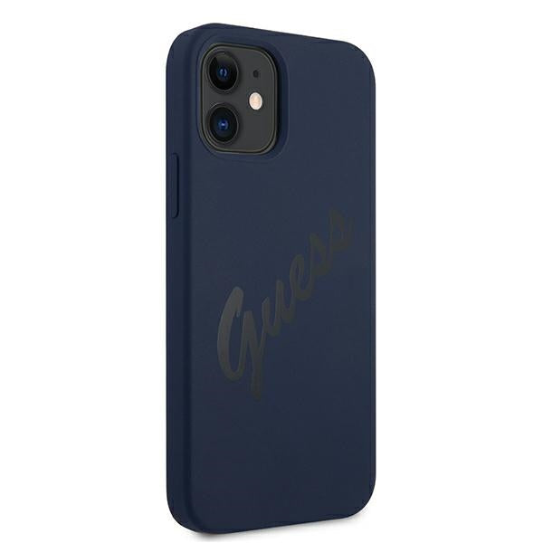 Guess silikoninis dėklas iPhone 12 mini – mėlynas -- iPhone 12 Mini
