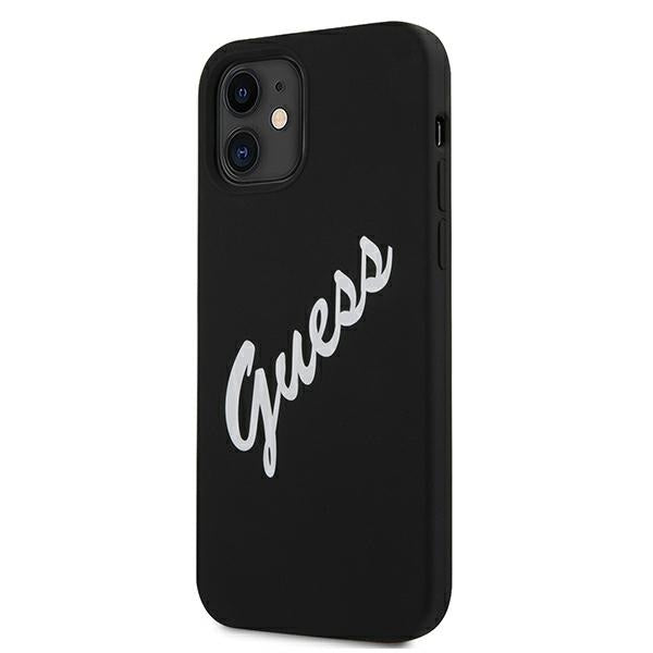 Guess silikoninis dėklas iPhone 12 mini – juodai baltas -- iPhone 12 Mini