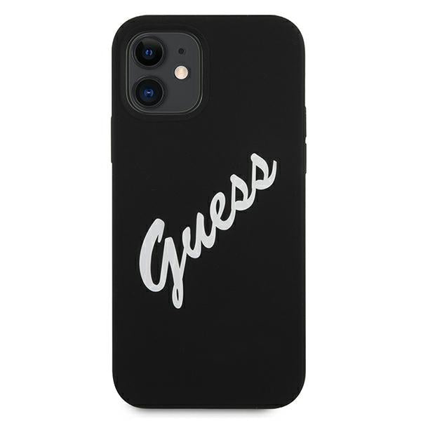Guess silikoninis dėklas iPhone 12 mini – juodai baltas -- iPhone 12 Mini
