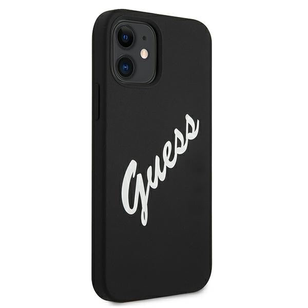 Guess silikoninis dėklas iPhone 12 mini – juodai baltas -- iPhone 12 Mini