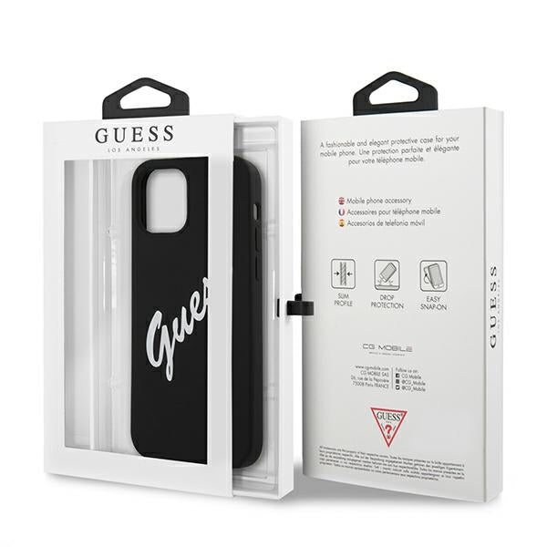 Guess silikoninis dėklas iPhone 12 mini – juodai baltas -- iPhone 12 Mini