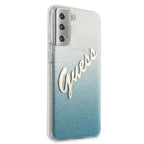 Guess dėklas Galaxy S21+ – mėlynas Glitter Gradient -- Samsung Galaxy S21+
