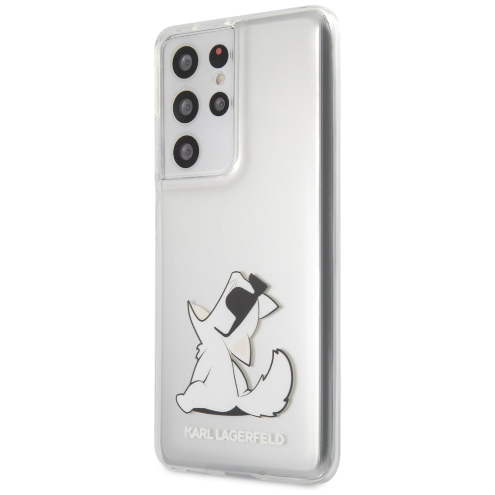 Karl Lagerfeld Choupette Fun dėklas Galaxy S21 Ultra – skaidrus -- Samsung Galaxy S21 Ultra