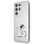 Karl Lagerfeld Choupette Fun dėklas Galaxy S21 Ultra – skaidrus -- Samsung Galaxy S21 Ultra