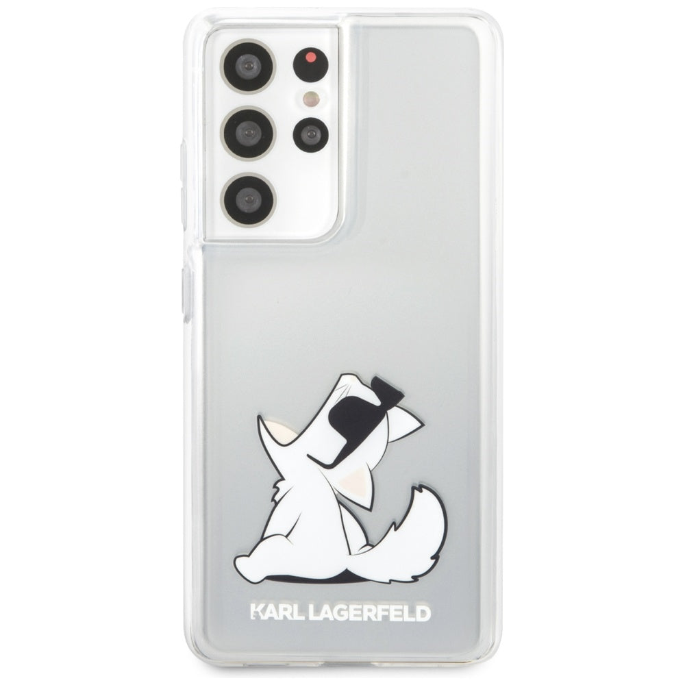 Karl Lagerfeld Choupette Fun dėklas Galaxy S21 Ultra – skaidrus -- Samsung Galaxy S21 Ultra