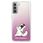 Karl Lagerfeld Choupette Fun dėklas Samsung Galaxy S21+ – rožinis -- Samsung Galaxy S21+