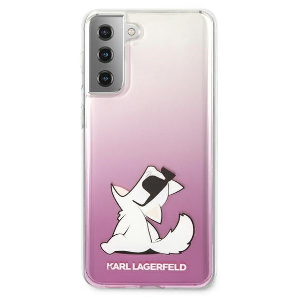 Karl Lagerfeld Choupette Fun dėklas Samsung Galaxy S21+ – rožinis -- Samsung Galaxy S21+