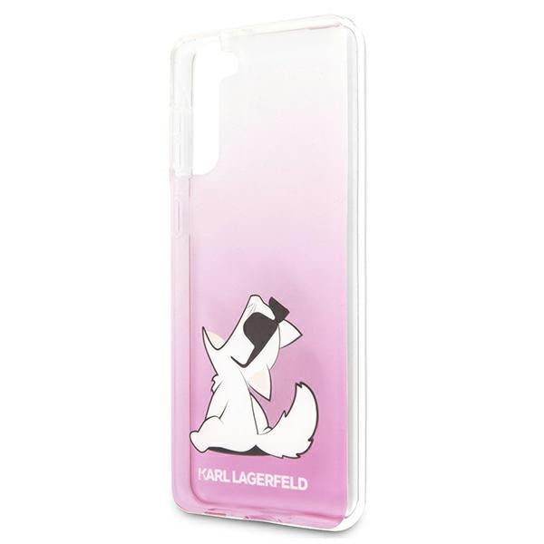 Karl Lagerfeld Choupette Fun dėklas Samsung Galaxy S21+ – rožinis -- Samsung Galaxy S21+