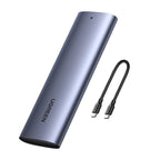 Ugreen M.2 SSD dėklas USB 3.2 Gen 2 diskui (SuperSpeed USB 10 Gbps) + USB Type C kabelis 0.5m pilkas (CM400 10902) --...