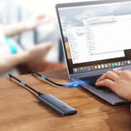 Ugreen M.2 SSD dėklas USB 3.2 Gen 2 diskui (SuperSpeed USB 10 Gbps) + USB Type C kabelis 0.5m pilkas (CM400 10902) --...