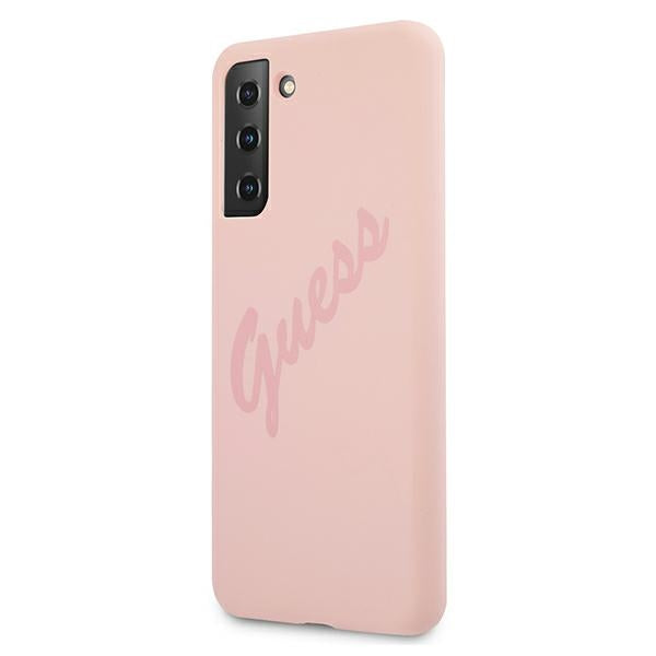Guess Silicone Vintage dėklas Galaxy S21+ – rožinis -- Samsung Galaxy S21+