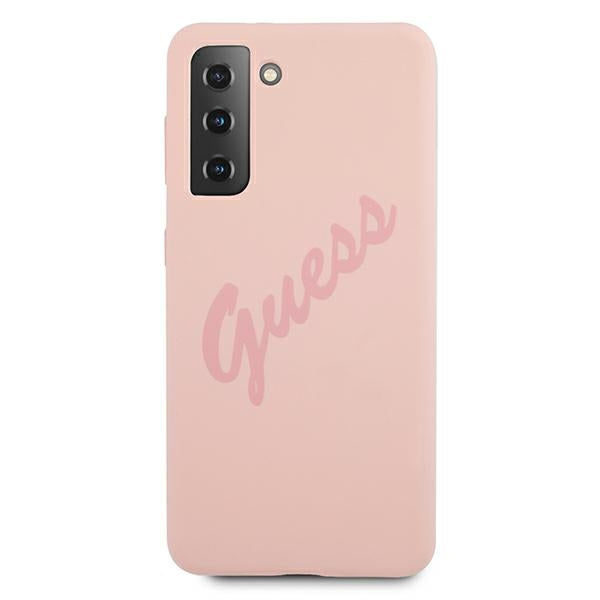 Guess Silicone Vintage dėklas Galaxy S21+ – rožinis -- Samsung Galaxy S21+