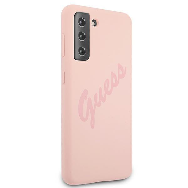 Guess Silicone Vintage dėklas Galaxy S21+ – rožinis -- Samsung Galaxy S21+