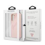 Guess Silicone Vintage dėklas Galaxy S21+ – rožinis -- Samsung Galaxy S21+