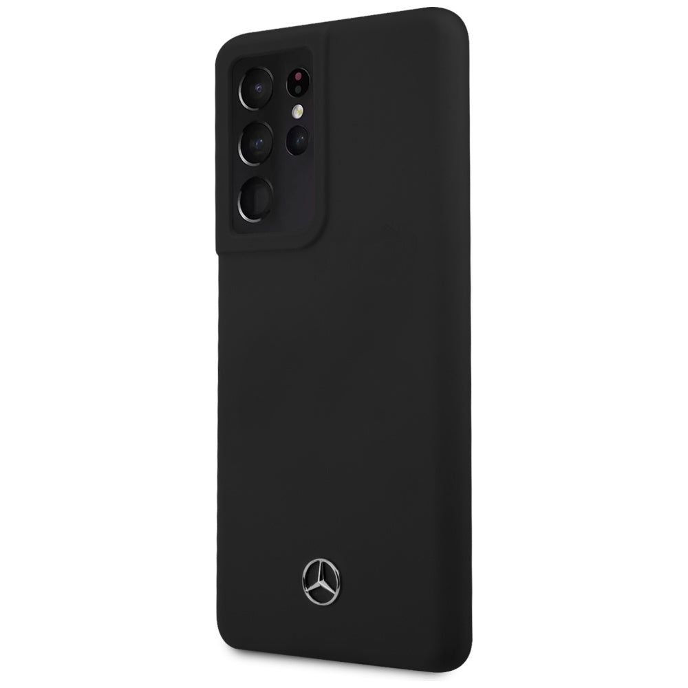 Mercedes-Benz silikoninis dėklas Galaxy S21 Ultra – juodas -- Samsung Galaxy S21 Ultra