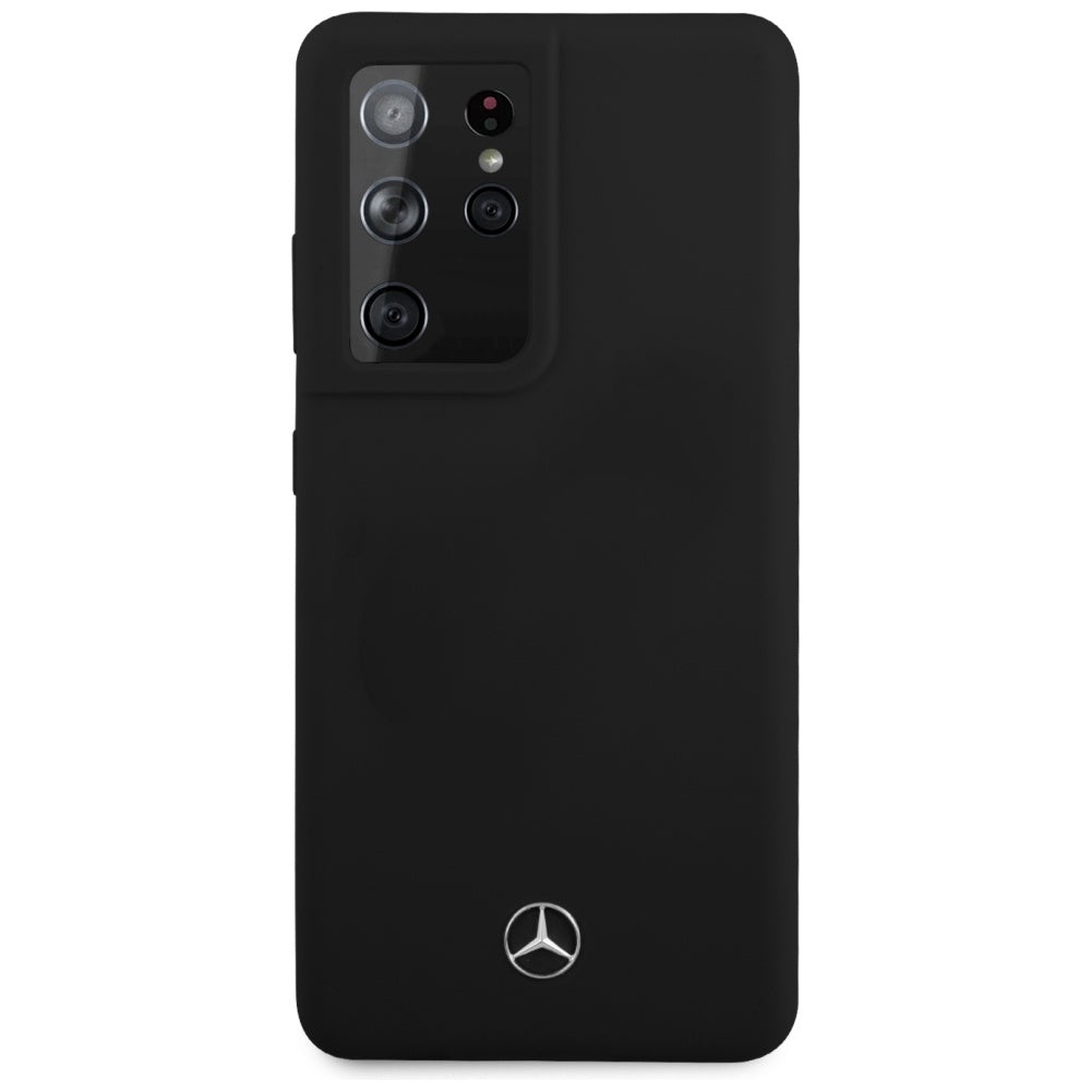 Mercedes-Benz silikoninis dėklas Galaxy S21 Ultra – juodas -- Samsung Galaxy S21 Ultra