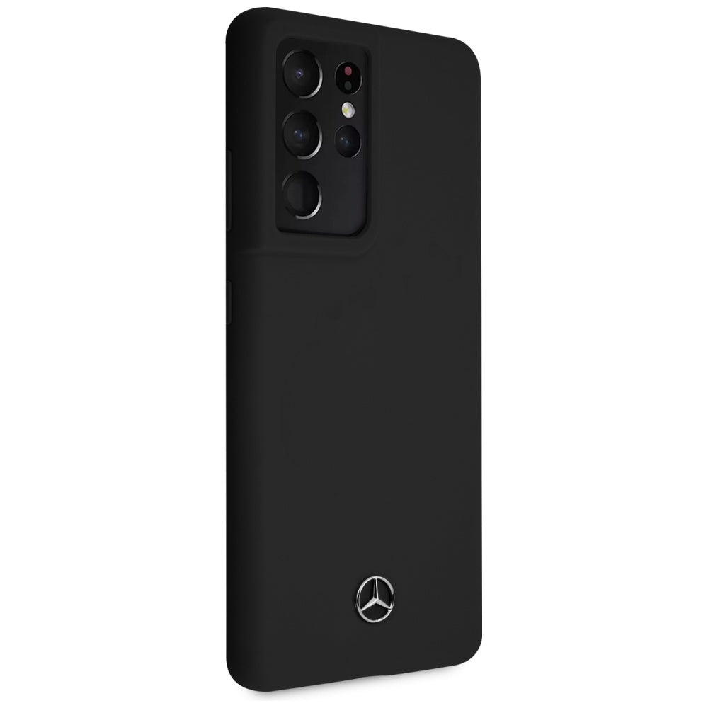 Mercedes-Benz silikoninis dėklas Galaxy S21 Ultra – juodas -- Samsung Galaxy S21 Ultra