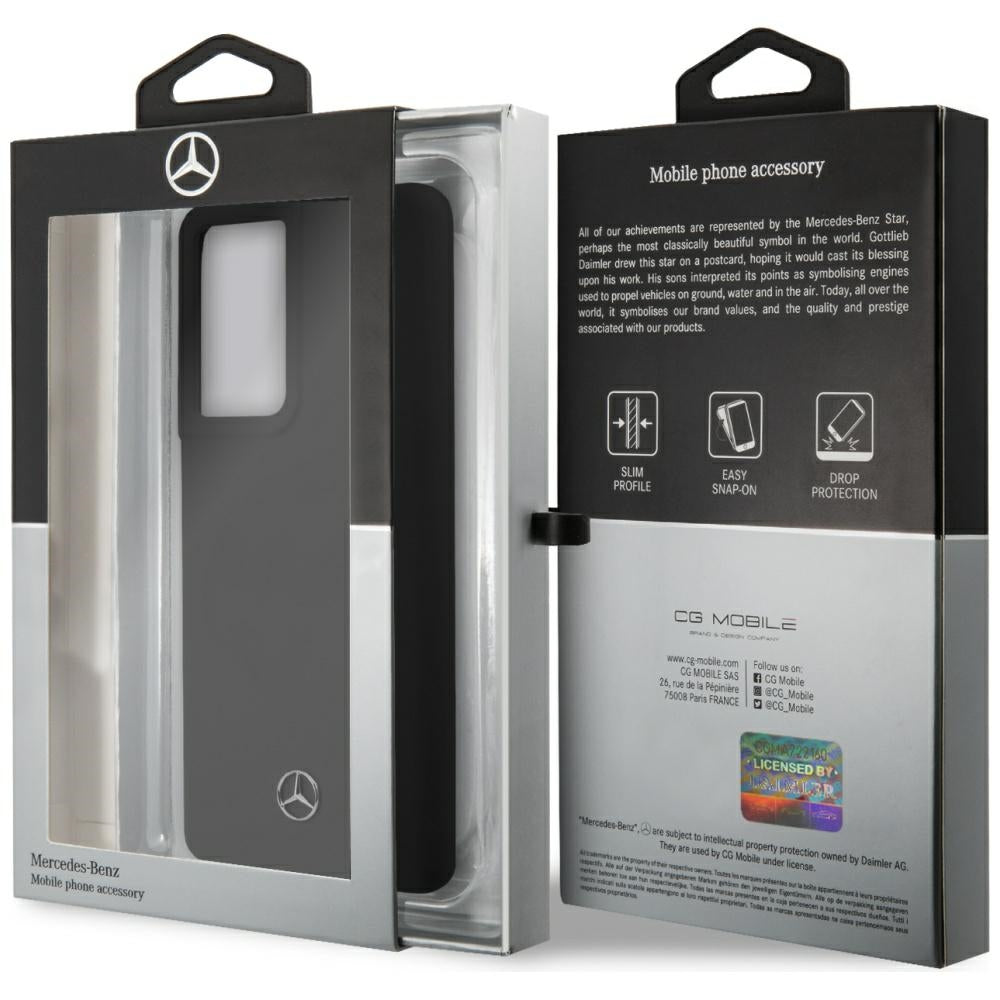 Mercedes-Benz silikoninis dėklas Galaxy S21 Ultra – juodas -- Samsung Galaxy S21 Ultra